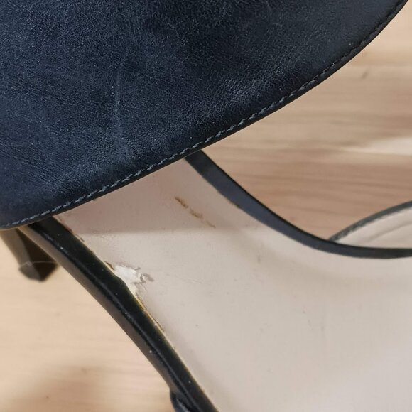 INC International Concepts Black Peep Toe Heels Zipper Back Size 6 - Picture 8 of 9